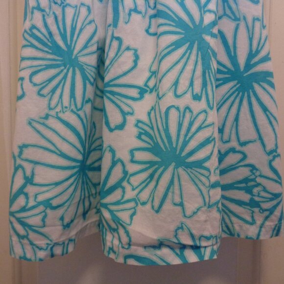 GIRLS GYMBOREE COTTON AQUA & WHITE FLORALS SHEERED SUNDRESS 10 - Picture 10 of 11